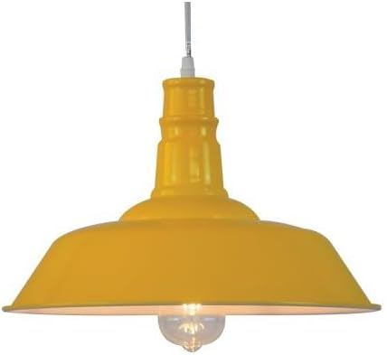E27 80W Traditional Range Screw Pendant Light, 360 mm Diameter, Yellow