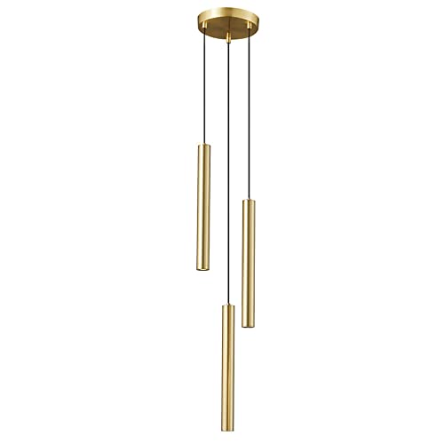 Lampade a sospensione a filo lungo in rame pieno a 3 luci Lampada da incasso industriale nordica a LED Lampada a sospensione per camera da letto Bancone bar Soggiorno Illuminazione da parete di fondo