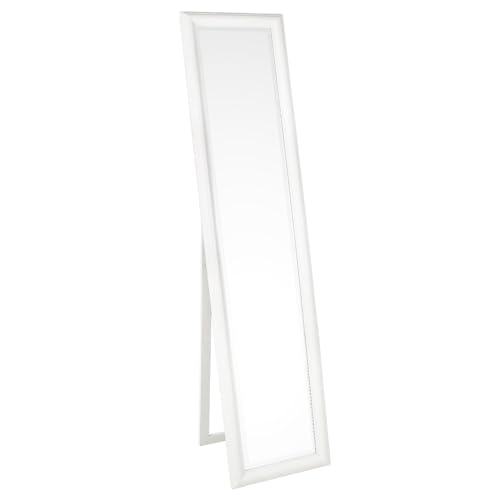 Decor Space Specchio Sanzio da terra con cornice in legno h 170 cm bagno e soggiorno (Bianco, 40X170)