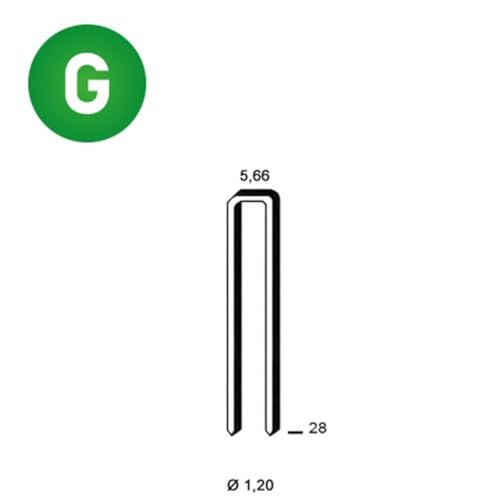 Grapas E-28 D-Work galvanizadas resinadas de 5,66 x 28 x 1,2 mm en pack de 5.000 2