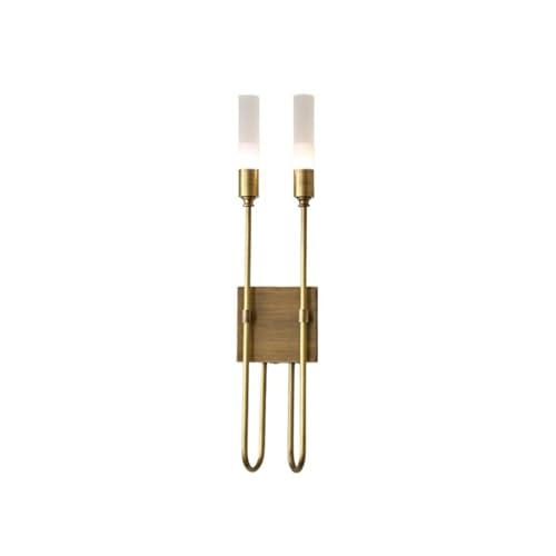 Interior Lujo ligero completo cobre retro doble lámpara de pared Villa corredor lámpara decorativa decoración