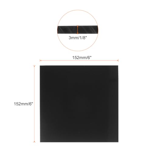 Image of 2pcs 6 x 6 Inch UHMW Polyethylene Sheets, 1 /8 Inch Thick Ultra High Molecular Weight Black Plastic Sheet [for Home, Industrial]