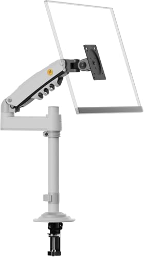 NB ERGONOMIC モニターアーム シングル 場所をとらないポール型 最大32インチ / 耐荷重9kg クランプ式・グロメット式対応 H100-XE ホワイト