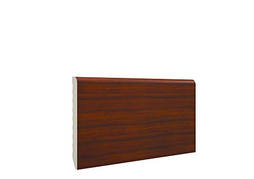 Zócalo - Rodapié de PVC 100% hidrófugo - Antihumedad - Tiras de 2,2 metros lineales - Pack de 10 Tiras - (7cm altura - 1cm grosor, Sapelly)
