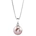 The Pearl Source 10mm Pink Freshwater Pearl Pendant Sydney Necklace for Women - Cultured Pearl Necklace | 14K Gold Plated 925 Sterling Silver Necklace with 16