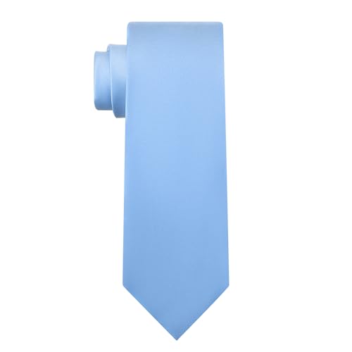 Image of KOOELLE Men's Ties Solid Pure Color Plain Neckties Formal Black Ties For Men