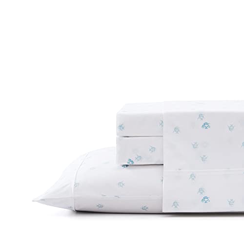 Image of Tommy Bahama - King Sheets, Cotton Percale Bedding Set, Crisp & Cool, Stylish Bedding Set (Angel Fish, King)