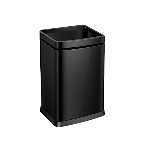 Basurero de acero inoxidable 18L negro para hogar y oficina