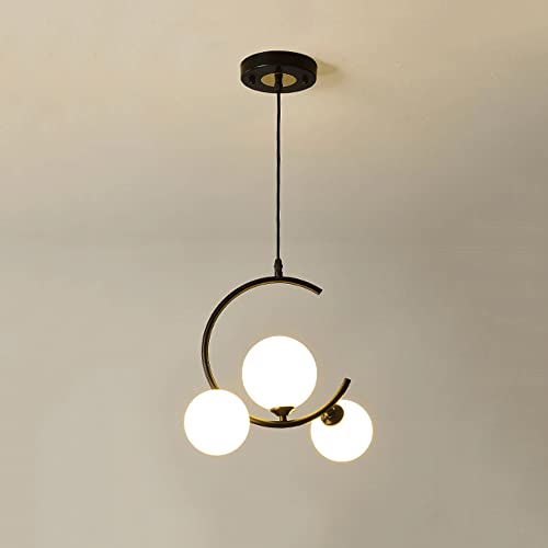 Luminaire en verre boule E27 au design suspendu réglable de salon