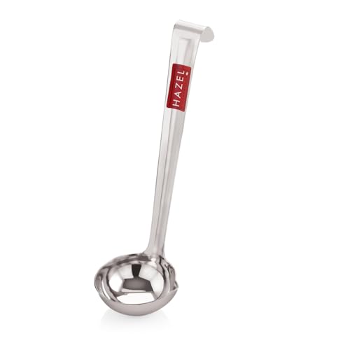 Image of HAZEL Stainless Steel Ghee Tipri Spoon Pali Ladle for Ghee /Oil | Degchi /Pot /Jar /Container, Small