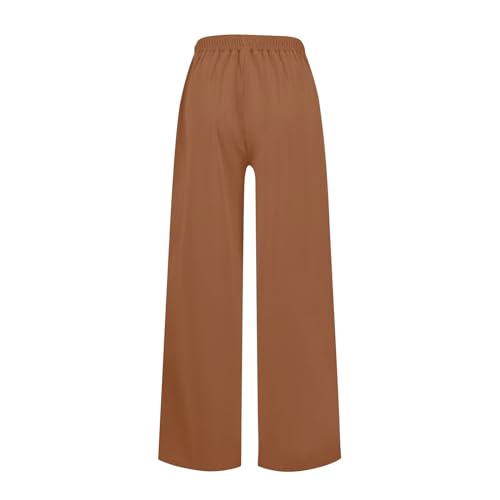 Wide Leg Dress Pants for Women Sumemr Bow Tie High Waisted Palazzo Pants Solid Work Office Trousers with Pocket 20244