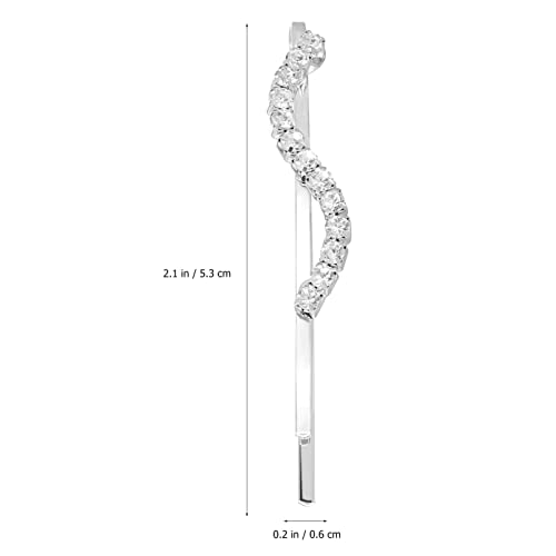 Lurrose 12 Pcs Rhinestones Bobby Pins, Crystal Hair Pins Silver Metal Hair Clips Decorative Bobby Pins for Women Girls Wedding - Image 2