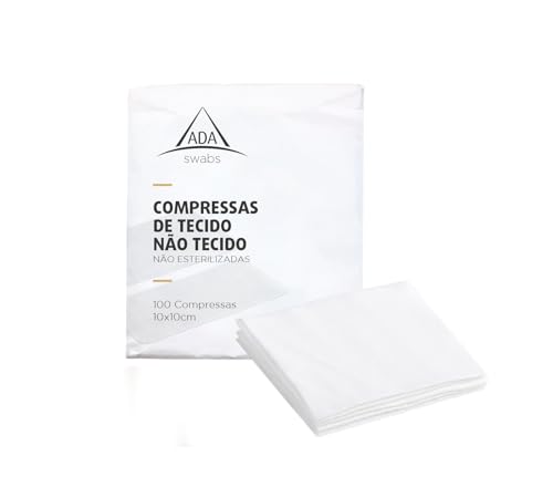 ADA Confort | Compresas no tejidas, Alta Absorción, Uso Médico y Primeros Auxilios | Paquete 100 unidades 10x10cm (100)