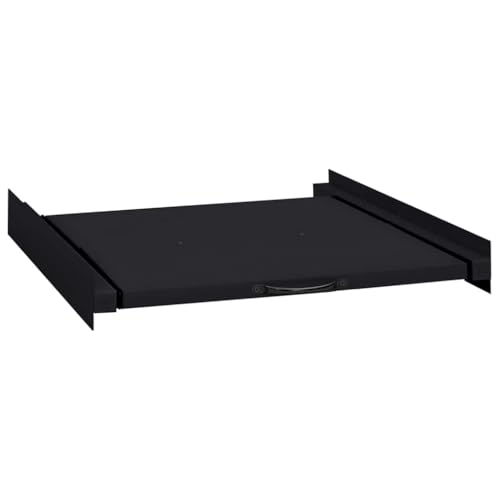 Teenpull Portapapeles para lavadoras, color negro, de acero, 60 x 60 x 8 cm, ahorro de espacio, accesorios para lavandería y baño, pedestal de metal resistente para apilamiento y organización