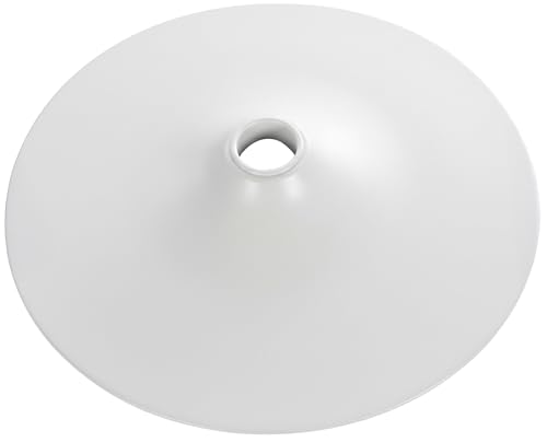 CLP Plateau en métal Rond 38,5 cm, Pied de Rechange pour Tabouret de Bar, Robuste et Stable, avec Anneau en Caoutchouc antidérapant, Couleur:Blanc, Taille: