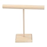 Upluxmira Soporte de madera para almacenamiento de joyas con secciones para aretes, collares, pulseras y accesorios para el cabello, diseño organizado (M natural)