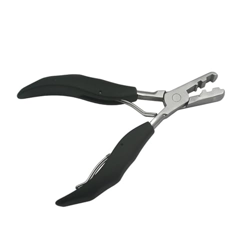 Alicates de extensión de cabello de 5,7 pulgadas y mango negro con ranuras planas 4