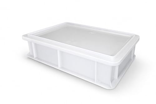 Deckmann 1 Pizzaballenbox + 1 Deckel | Standardgröße 41x31x11cm | Made in Italy | Gärbox Teigwanne für Pizzateig | Teigbox für Pizzaballen Pizzateigbehälter