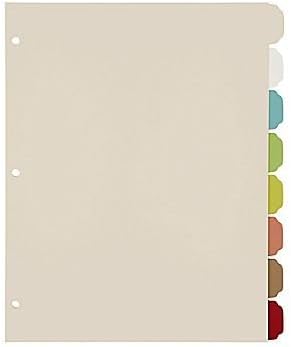 Office by Martha Stewart Binder Dividers, 8 Tab, Letter Size, Multi-Colored Plastic (28752)