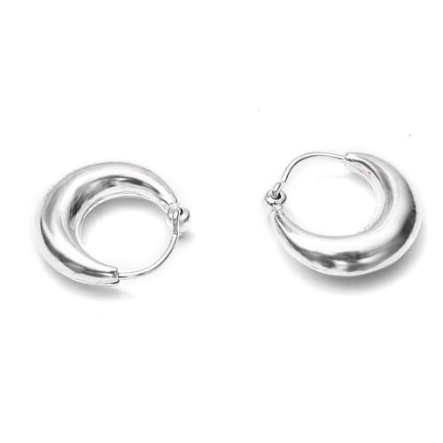 Image of DHRUVS COLLECTION 925 Pure Sterling Silver Stylish Salman Khan Look Kaju Bali | Hoop Earrings for Boys & Men - 3 Grams