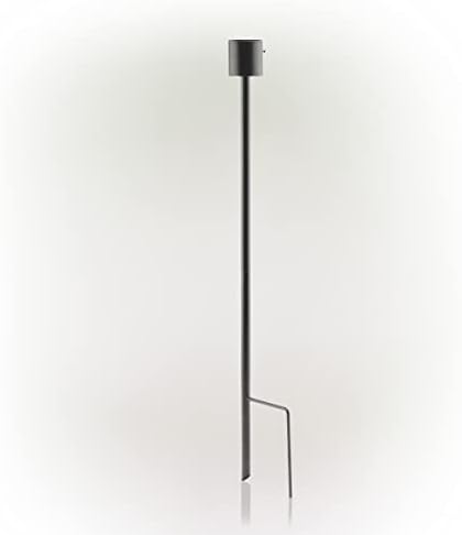 Alpine Corporation KAB628 Metal Gazing Globe Stand Outdoor Décor Accessories, 31", Black