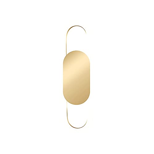 Aplique de pared LED moderno de anillo largo dorado y acrílico de 13W 8