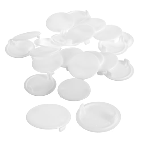 Image of uxcell 80Pcs Hinge Hole Covers, 35mm(1 3 /8 inch) Dia Plastic Concealed Hole Cover Round Flush Type Caps for Furniture Cabinet Cupboard, White