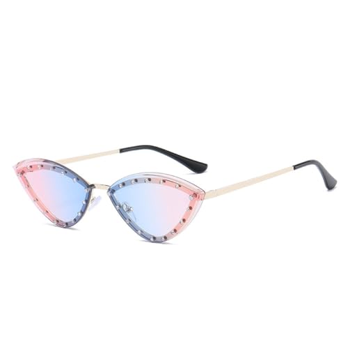 Trendige Mode für Damen, Cat-Eye-Sonnenbrille, kleine Metall-Sonnenbrille in guter Qualität für Damen