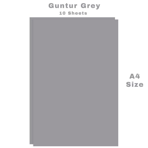 Image of CVANU Premium A4 Color Paper Sheets Guntur Grey 120 GSM Color Art Papers for Kids DIY Arts and Crafts| Scrapbooking| Card Making (Pack of 10)