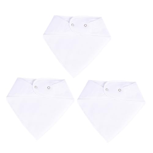 Beatifufu Baby Care Kit 3 Pack Cotton Feeding Towels Nursing Towels Buttons Saliva Management White