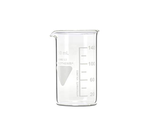 neoLab - Vaso de precipitado con boquilla Kimax Boro 3.3, de cristal, 150 mL, Transparente (transparente), 1 Cover