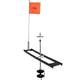 SF Black Ice Fishing Tip-Up Foldable with Orange Pole Flags Ice Fishing Strike Indicators Accessories