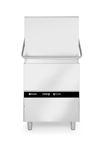 Hendi Lavavajillas, Lavavasos, Lavaplatos, de Campana, de Capota, de Cúpula, Digital, Para Platos, Cubiertos, Vasos, Tazas, Bandejas y Recipientes Gn 1/1, 750 x 880 x 1435 mm, Acero Inoxidable
