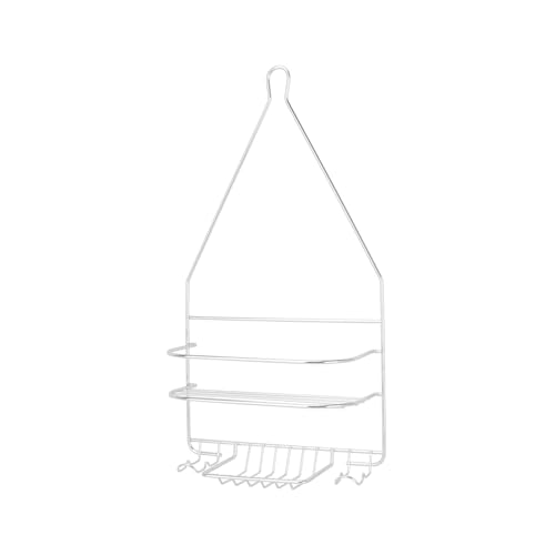 Product Image of the Rocky Mountain Goods Shower Caddy - Rust Proof high Grade Steel - Designated Tiered Shelves for Shampoo/soap - Razor Hangers - Includes Secure Suction Cup (Chrome)