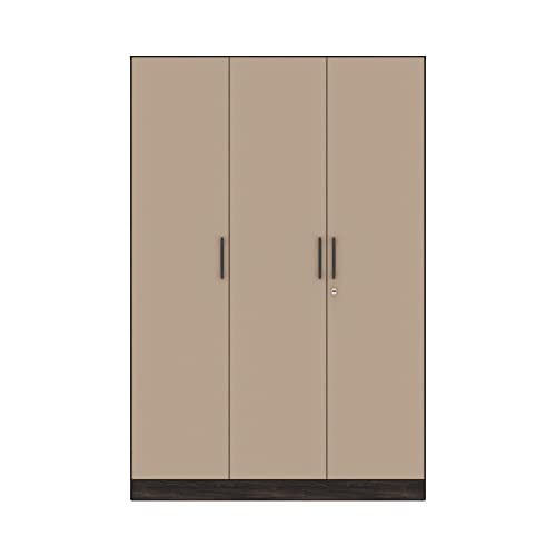 Image of Wakefit Wardrobe | 1 Year Warranty | Engineered Wood Almirah, Cupboard for Clothes Storage | 3 Door, 6 Shelves, 1 Drawer, 1 Hanging Space | Cashmere Plus - Wyoming Maple-Frappe