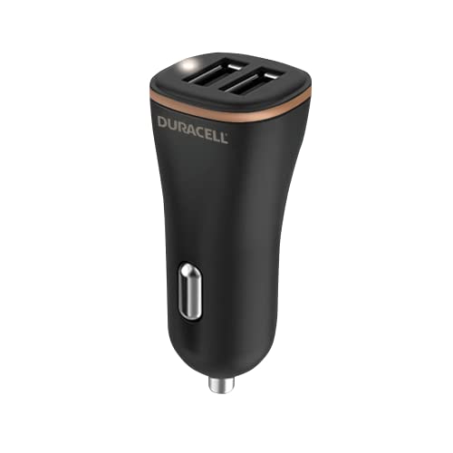 Duracell Caricabatterie da auto compatto con doppia USB-A da 18 W + 12 W, compatibile con smartphone, tablet, powerbank e altro