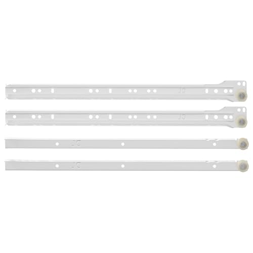 Glissières de tiroir pour armoire de bureau coulisses 400 mm en acier blanc
