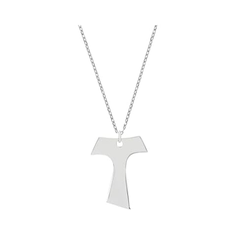 TREE OF LIFE REV. 22:14 Sterling Silver Cross Necklace For Women & Men - Tau Cross, 1" Silver Cross Pendant w/ 18" Steel Chain, Silver Cross Chain as Catholic Jewelry For Women & Men Cover