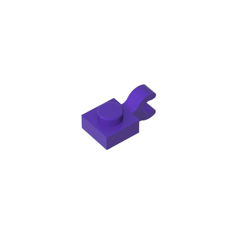 Gobricks 6019 Hinge Plate Plate Special 1x1 with Clip Horizontal [Thick U Clip] 50 Pieces GDS-813 Compatible with Lego Building Blocks Color:Dark Purple — image 1