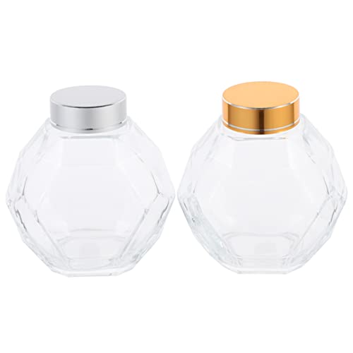 PRETYZOOM 2pcs Honey Pickle Bottle Sealing Honey Bottle Honey Jars Honey Clear Jar Clear Honey Jar Glass Honey Jar Bee Honey Jar Clear Jars Bee Honey Bottle Glass Honey Bottle