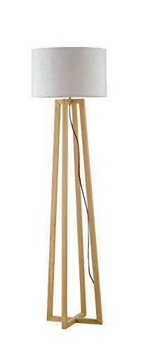 InHouse srls Lámpara de pie Berry, mesa y Floor Lamp, color madera cerezo, 60 W, med. 35 x 165 cm.