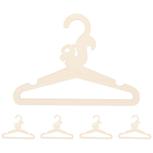 Levemolo 5Pcs Cartoon Animal Clothes Hangers DIY Nursery Hangers for Wood Design Cute Squirrel Shape for Closet Organization