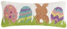 Peking Handicraft 30TG1084C05OB Bunny with Eggs Pillow, 12-inch Length