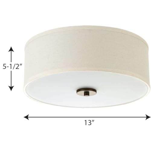 Image of Progress Lighting P3713-20 Inspire Two-Light Flush Mount, Antique Bronze, 5.50x13.00x13.00
