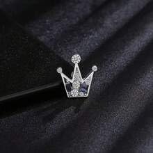 Elegant Crystal Crown Brooch Pin for Collar, Suit, or Jacket Decoration – Sparkling Rhinestone Tiara Accessory for Women and Men – Fashion Brooch Pin for Formal Wear​