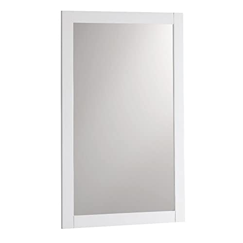 Fresca Manchester - Espejo de baño tradicional blanco de 20 pulgadas