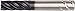 WIDIA Hanita 5V0E05000AT VariMill II ER 5V0E HP Finishing End Mill, 0.015" Rad, 0.5625" LOC, 0.1875" Cutting Diameter, Carbide, AlTiN, RH Cut, 5-Flute