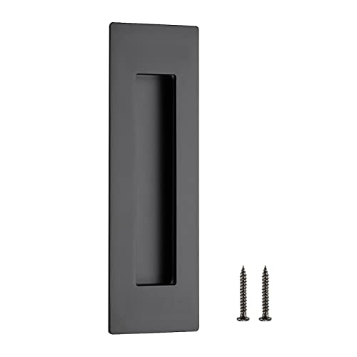 Ravinte 1 Pack Black Sliding Closet Door Handles, Flush Pulls 7in Length