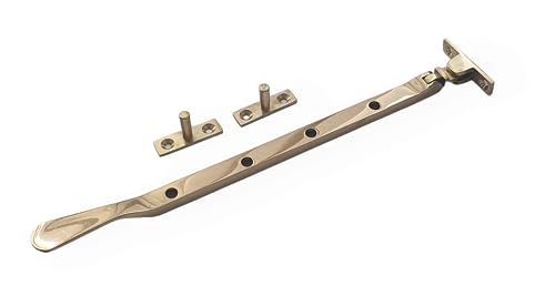 Manor Polished Brass 250mm 10 Inch Window Stay Fastener - Solid Brass Casement Stay for Timber Windows