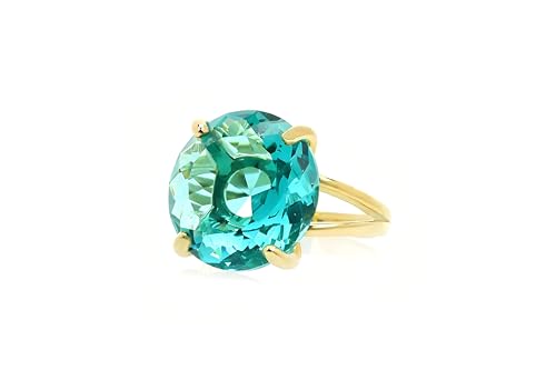 Bague solitaire tourmaline bleue, l'éclat d'une promesse en or